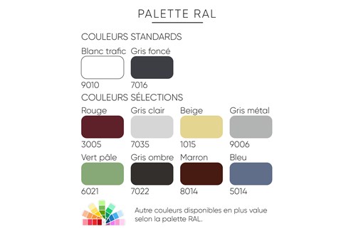 Pergola bioclimatique palette ral